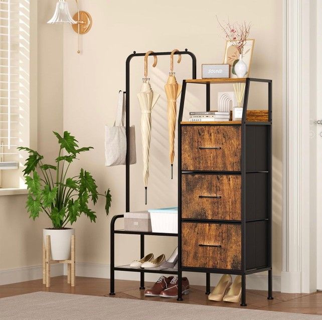 Dresser with Hanging Shelf, Storage Organizer Closet