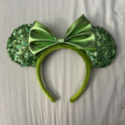 Disney Ears Headband Green With Bow