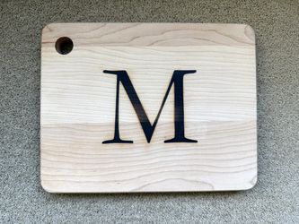 New JK Adams M Monogram Quality Wood Cutting Board 9"x7"