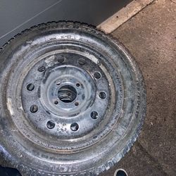 Snow Studded Wheels And Tires Complete Set Of Four. 