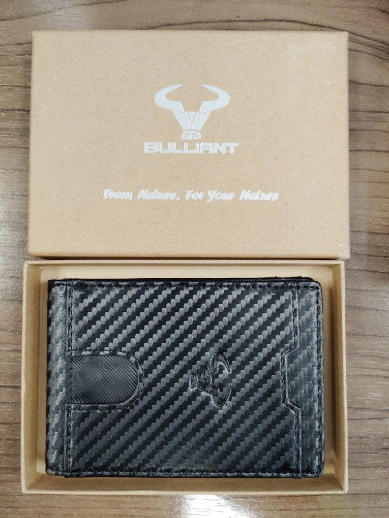 BULLIANT Men's Wallet Magnetic Metal Wallet Money Clip Pop-up Access RFID Blocking NEW