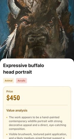 Original Bison Painting Signed Ramon Robles III