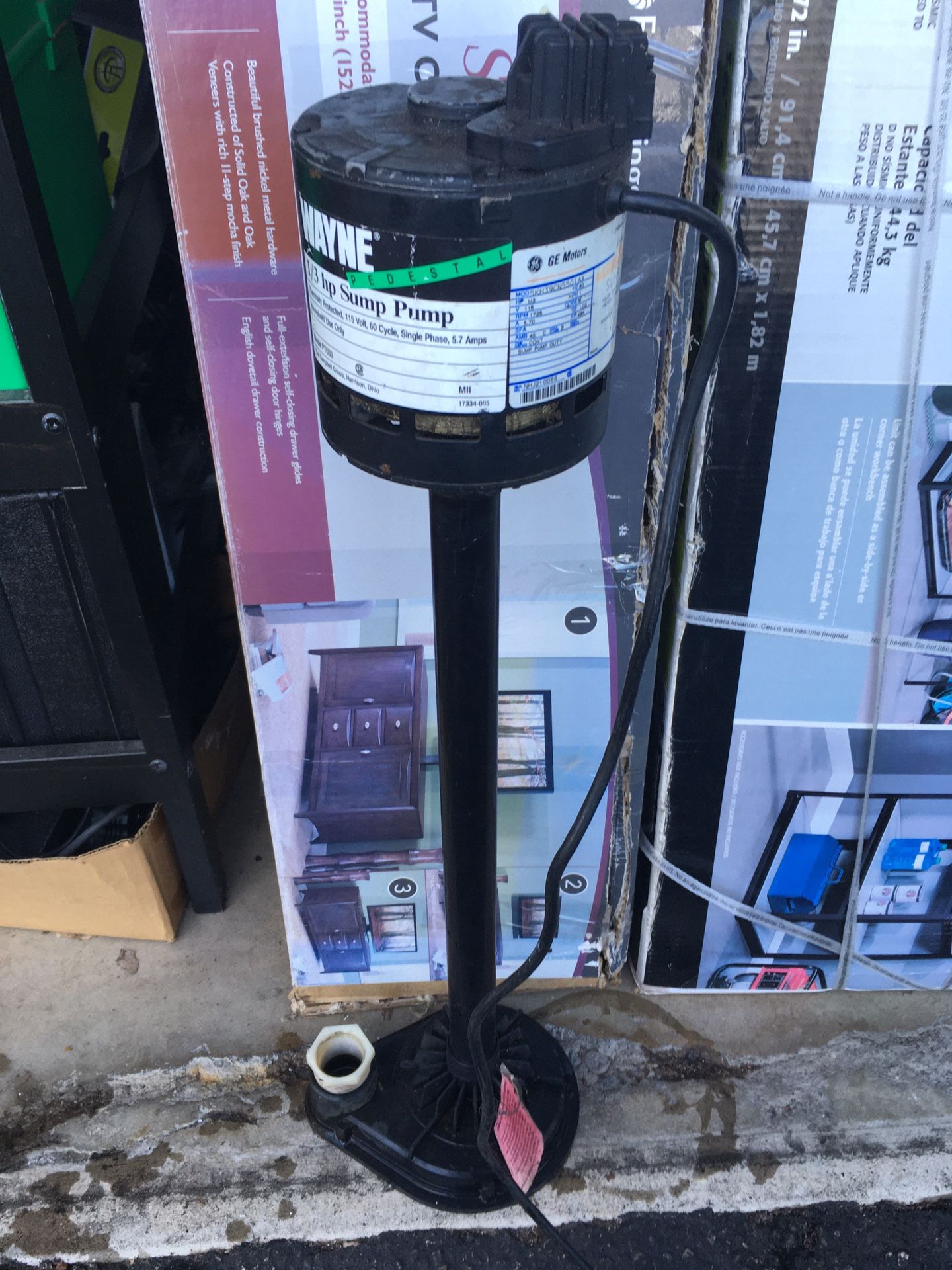 Wayne Pedestal Sump Pump 1/3 HP 2 inch PTU33 5kh39cn5501ax WITH ON OFF SWITCH
