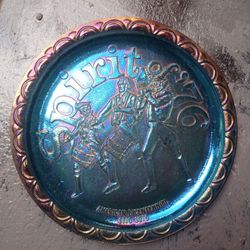 Blue Carnival Glass Spirit Of America Plate