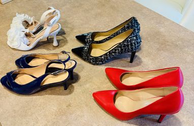 4 pair of stylish women's heels size 9