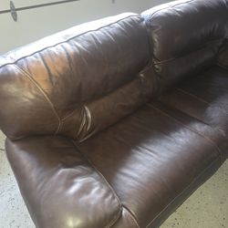 Gently Used Leather Electric Reclining Loveseat 