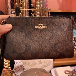 Leather Coach Wristlet, Never Used