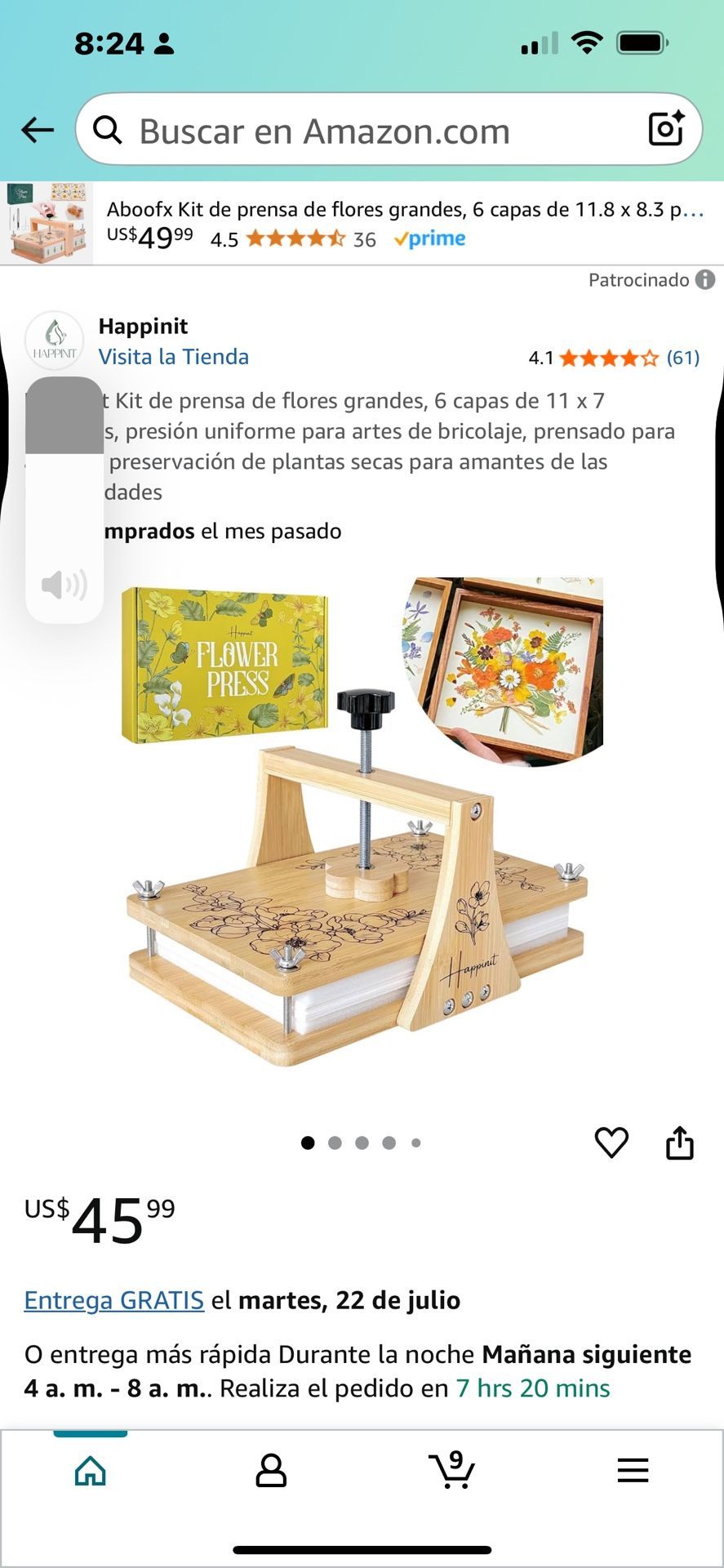 Happinit Kit de prensa de flores grandes, 6 capas de 11 x 7 pulgadas, presión uniforme para artes de bricolaje, prensado para adultos, preservación de