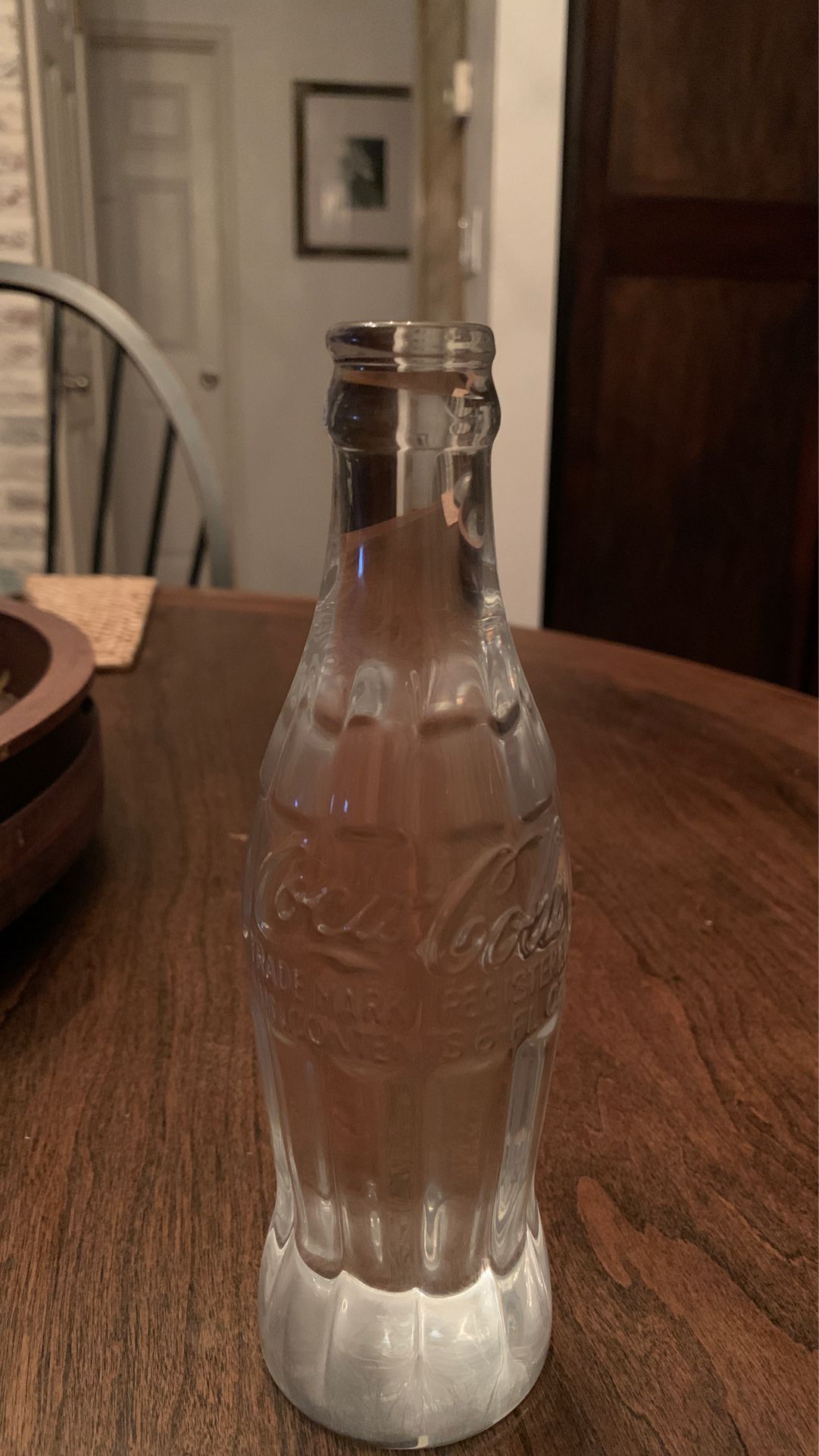 Coca Cola collectible glass bottle