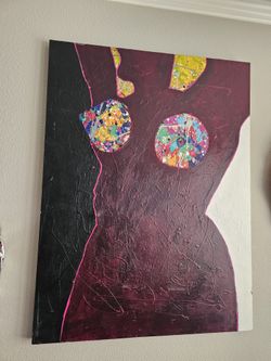 Arcylic Paiting Retro Painting Modern Painting Signed Painting
