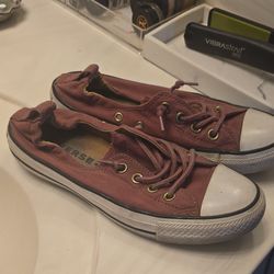 Maroon Red Canvas Converse Shoreline Slip-On Sneakers