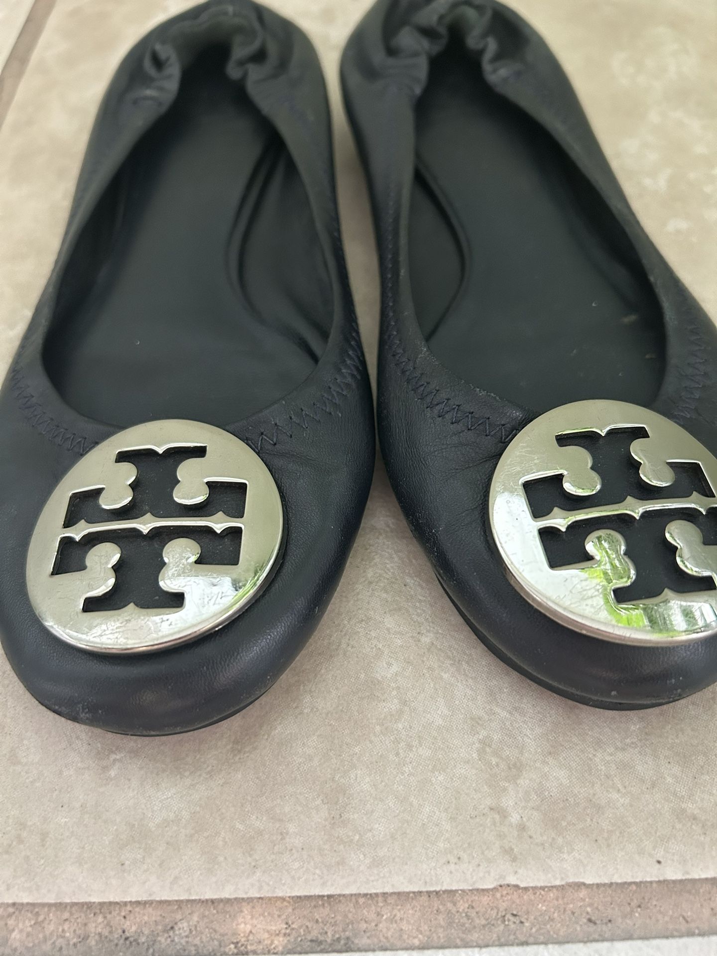 Tory Burch, Minnie , Travel, Navy Blue, Ballet Flats