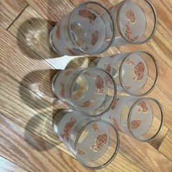 Golden Foliage" frosted drinking glasses