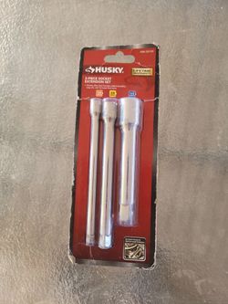 Husky Extension Set (1/4" Dr × 6"; 3/8" Dr ×6"; 1/2" Dr ×5")