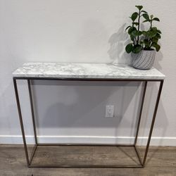 ALLURING Console - marble - west elm - gold powdered metal - delivery available 