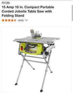 Ryobi Compact Table Saw 15amp 