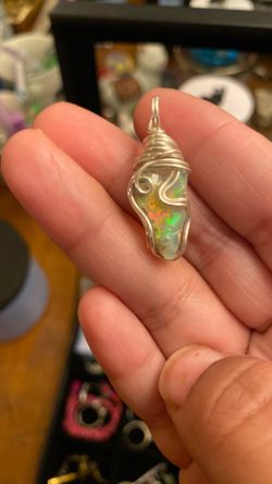 Hand Wrapped ETHIOPIAN Opal Pendant 