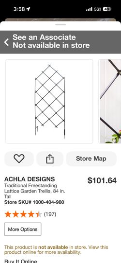 ACHLA DESIGNS Traditional Freestanding Lattice Garden Trellis, 84 in. Tall