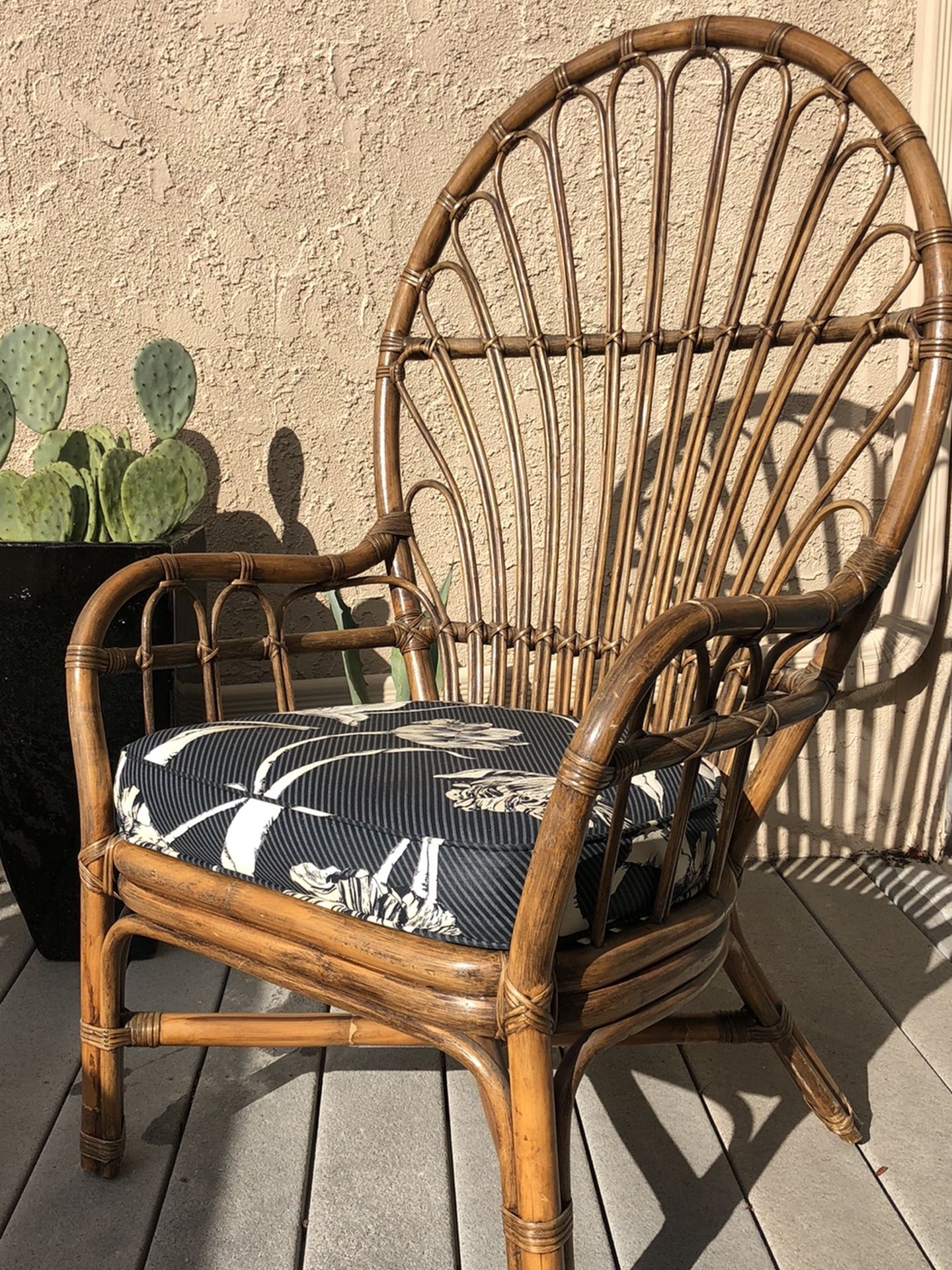 Mid Century Rattan Peacock Chair