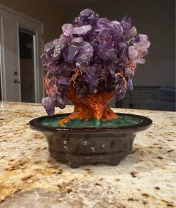 Feng Shui amethyst crystal money tree