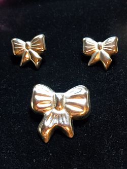 Sterling Taxco Brooch and Earrings