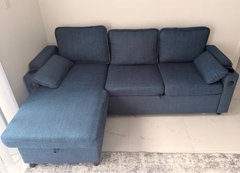 Blue Pull-Out Couch