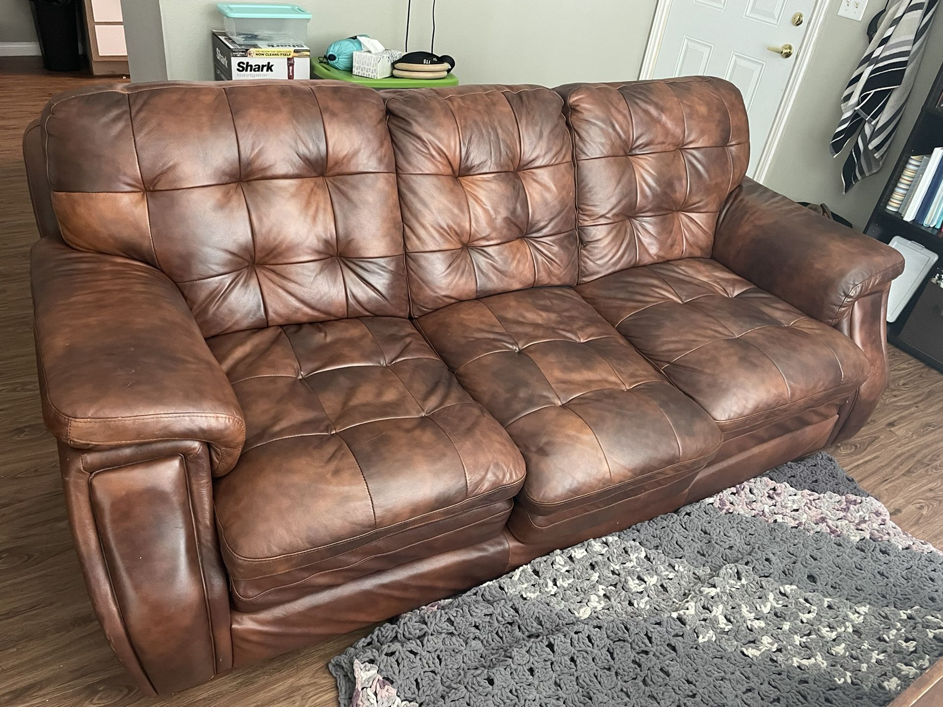 Brown Leather Couch