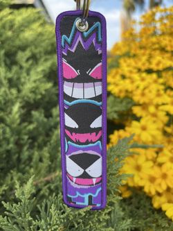 Gengar, Haunter, Gastly Embroidered Pokemon Keychain