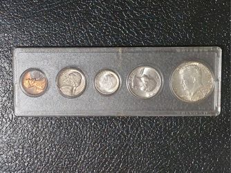 1964 United States Coin Set - End of Era - Final Year 90% Silver was used - Whitman Case