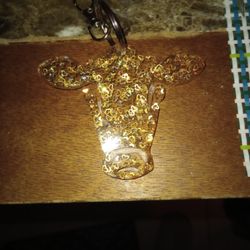 Hand Crafted Resin Cow Key Chain