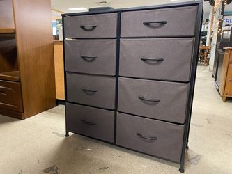 Black & Grey 8-Drawer Fabric Dresser