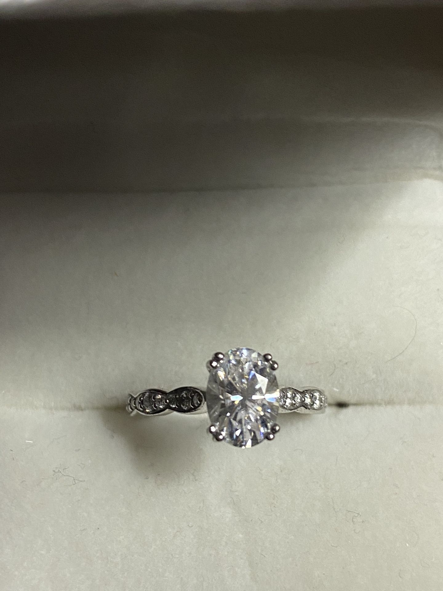 Engagement Ring: solid 14K white gold. SIZE 5