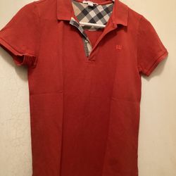 3 Boy Burberry Shirt Size 14 Green & Gray Has Little Holes Under The Arms