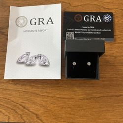 .5 K Moissanite with S825 Silver Stud Earrings