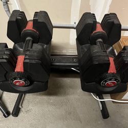 Adjustable dumbbells and stand