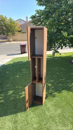 Tall Slim Storage Cabinet / Pantry Organizer – Modern Wood Finish – Great for Bathroom, Office, or Kitchen
