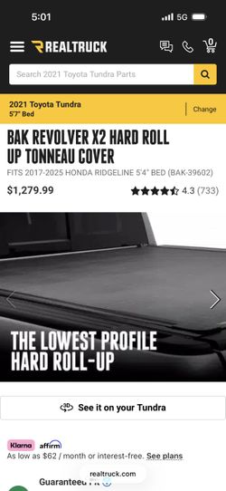 BAK REVOLVER X2 HARD ROLL UP TONNEAU COVER 2017-2021 tundra 5.7’ bed