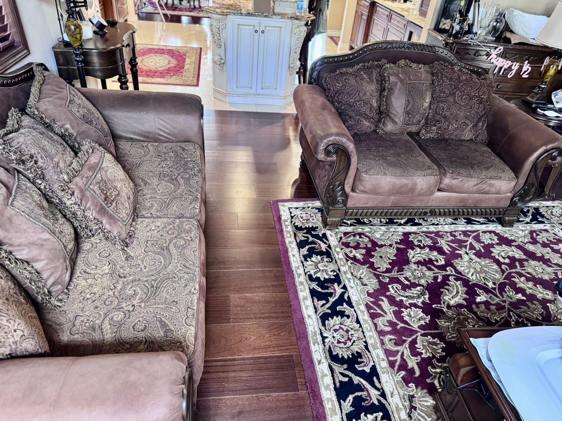 FREE local Delivery-Bradington Sofa and Love seat in Truffle Signature Design by Ashley Bradington Collection GREAT Condition