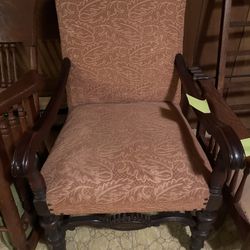 Vintage Carved Wood Armchair