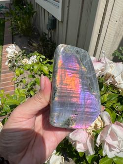 Labradorite free form orange/purple/blue flash