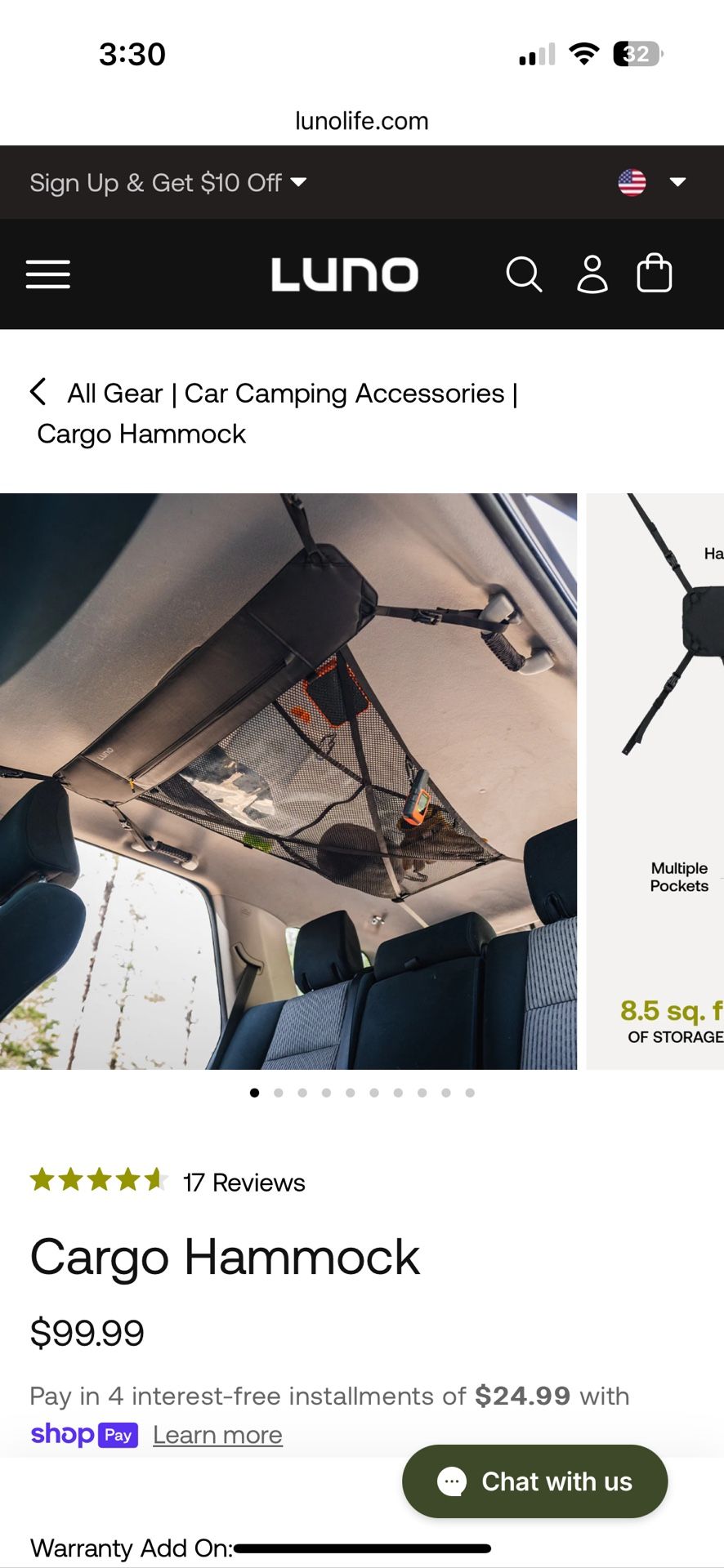 Brand New! Luno Cargo Hammock