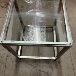 Chrome Glass Top Side Table