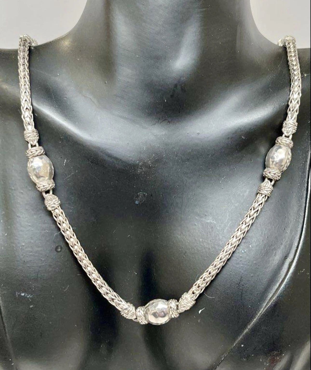 FREE SHIPPING! JOHN HARDY 925 Silver Palu Hammered Accent Chain Link Necklace 18”