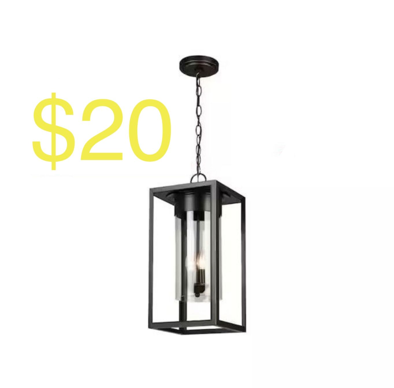 Eglo Walker Hill 9.37 in. W x 20.63 in. H 3-Light Oil Rubbed Bronze Outdoor Pendant Light with Clear Glass