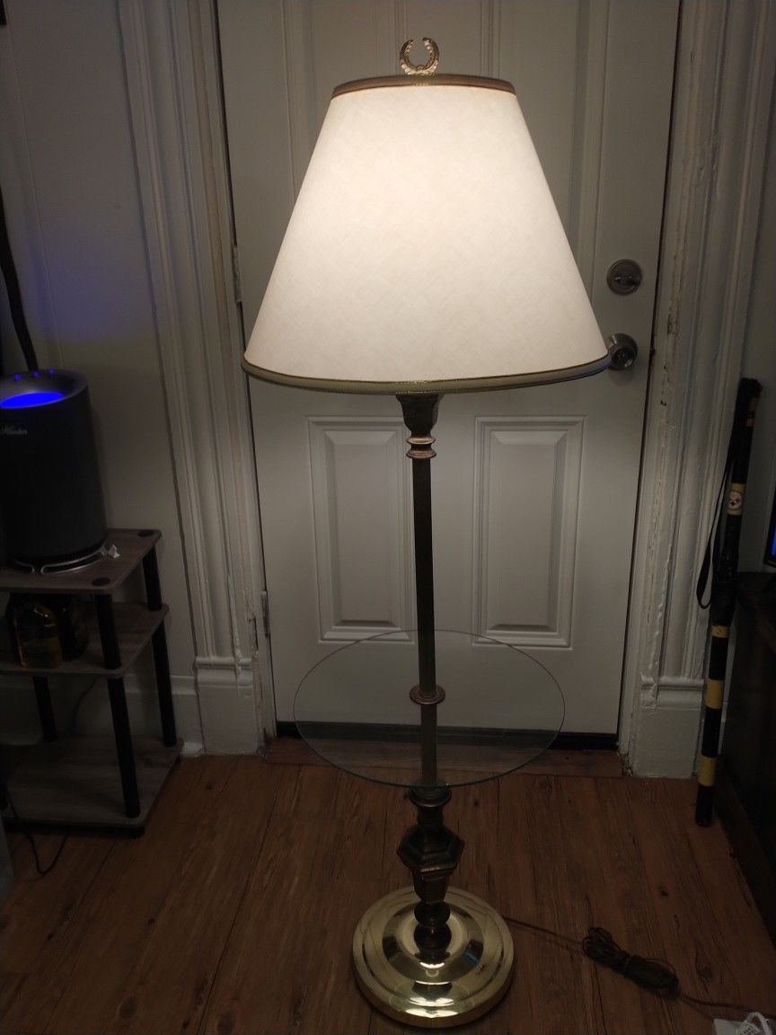Quoizel Round Glass Antique Floor Lamp 