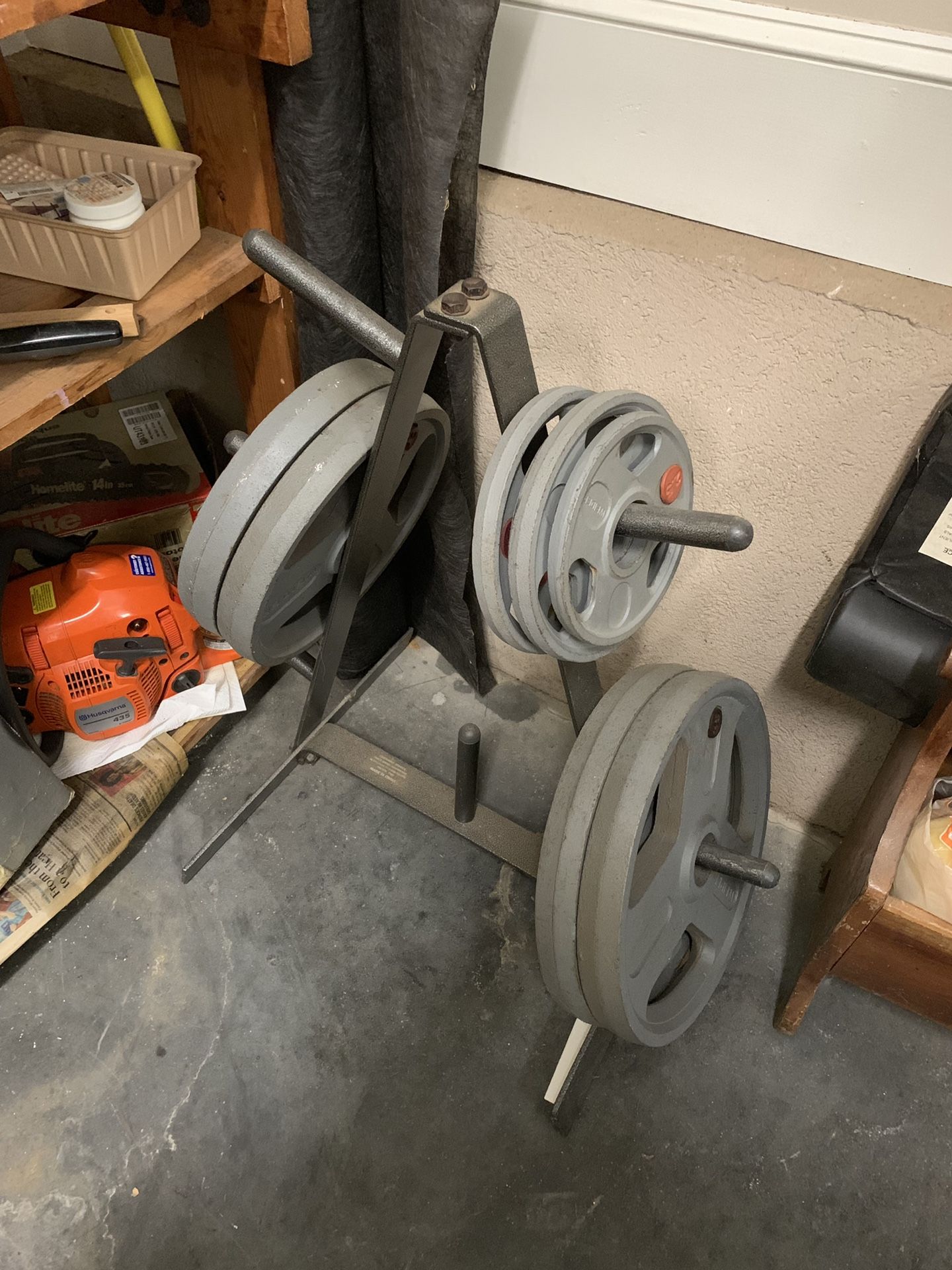 Full Home Gym Weight Set Weider 560) for Sale in Charlotte, NC