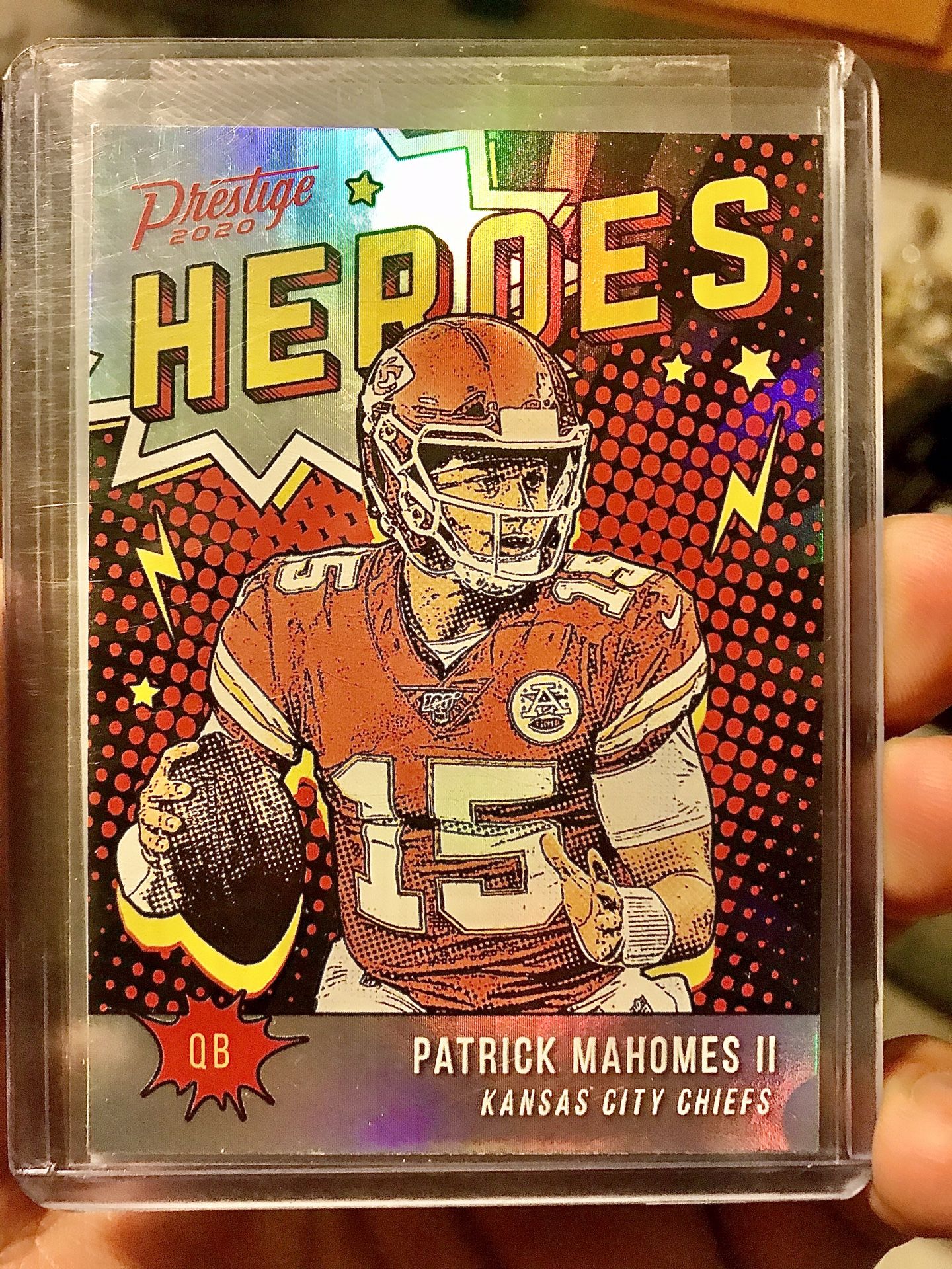 2020 Prestige Heroes Holofoil SP, Patrick Mahomes #HE-PM Kansas City Chiefs