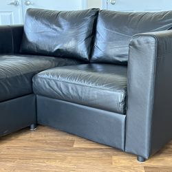 Black Leather Couch IKEA Finnala Chaise With Storage