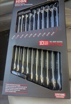 Icon 10 piece metric double box ratcheting wrench set