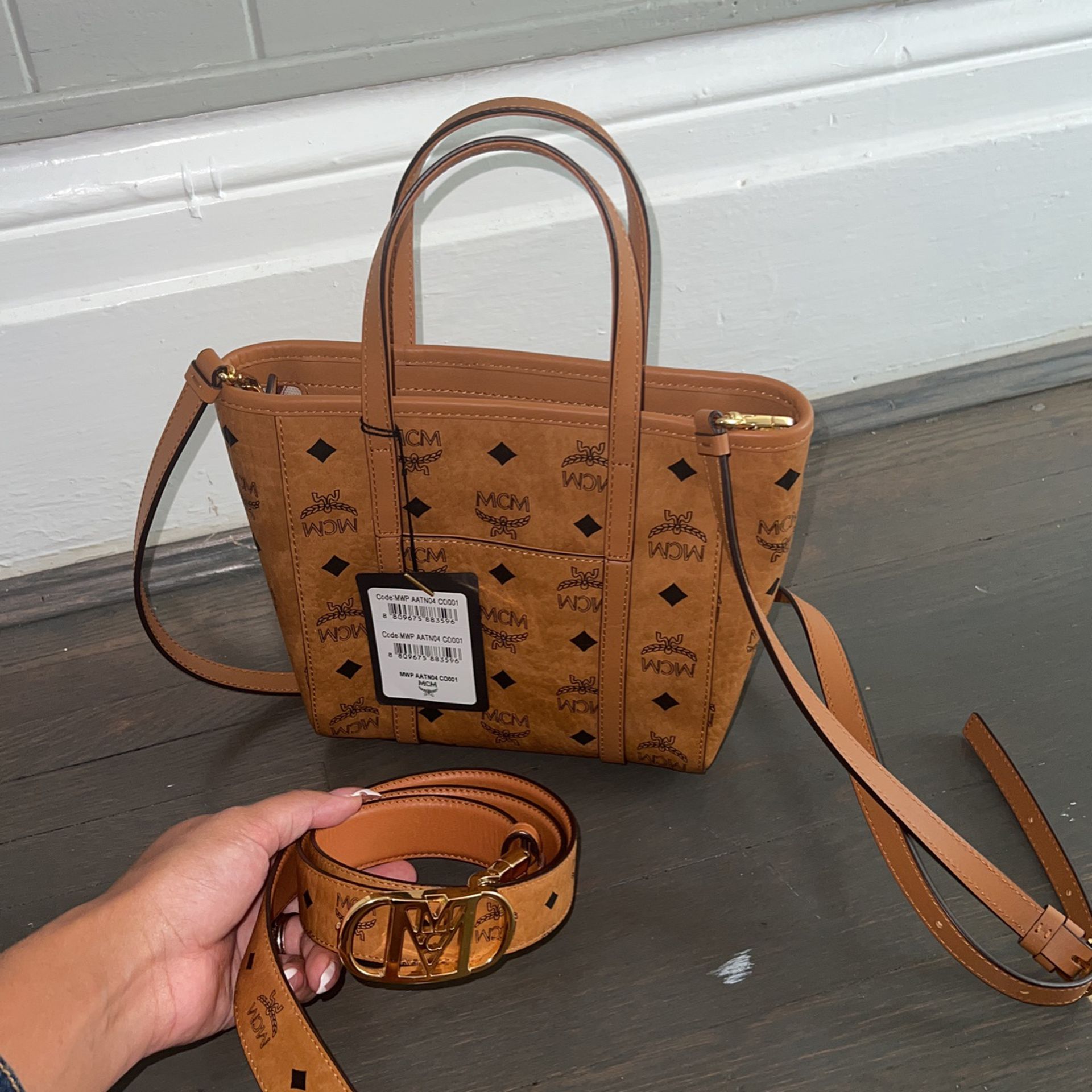 MCM BAG WITH MATCHING PURSE